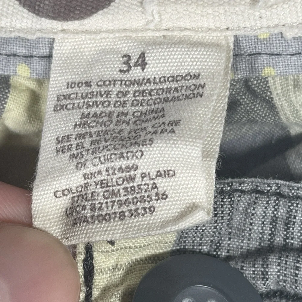 Vintage 90s OP Ocean Pacific Shorts 34 Men's Yellow/Gray Plaid Skater Grunge Y2K